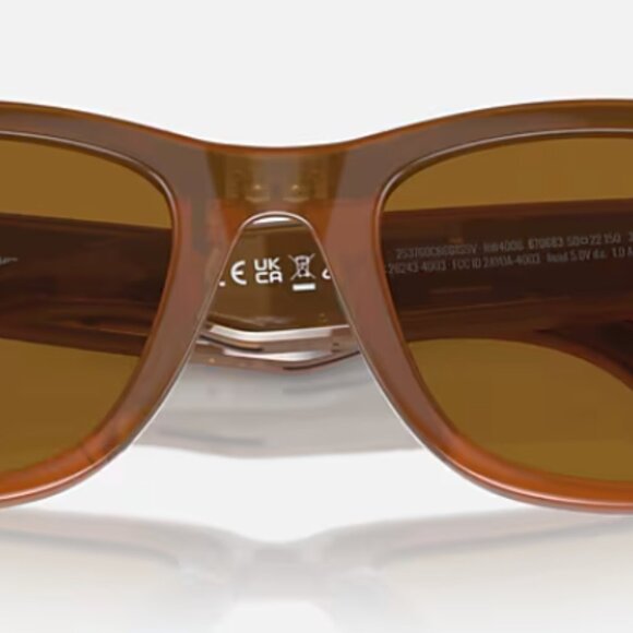 Ray-Ban Meta Wayfarer Smart Sunglasses -RW40 Brown Caramel Polarized - Picture 9 of 10